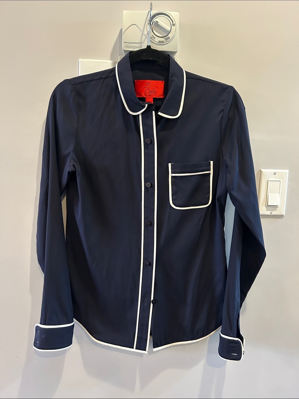 Zac Posen Spoke New York Trim Silk Button Up
